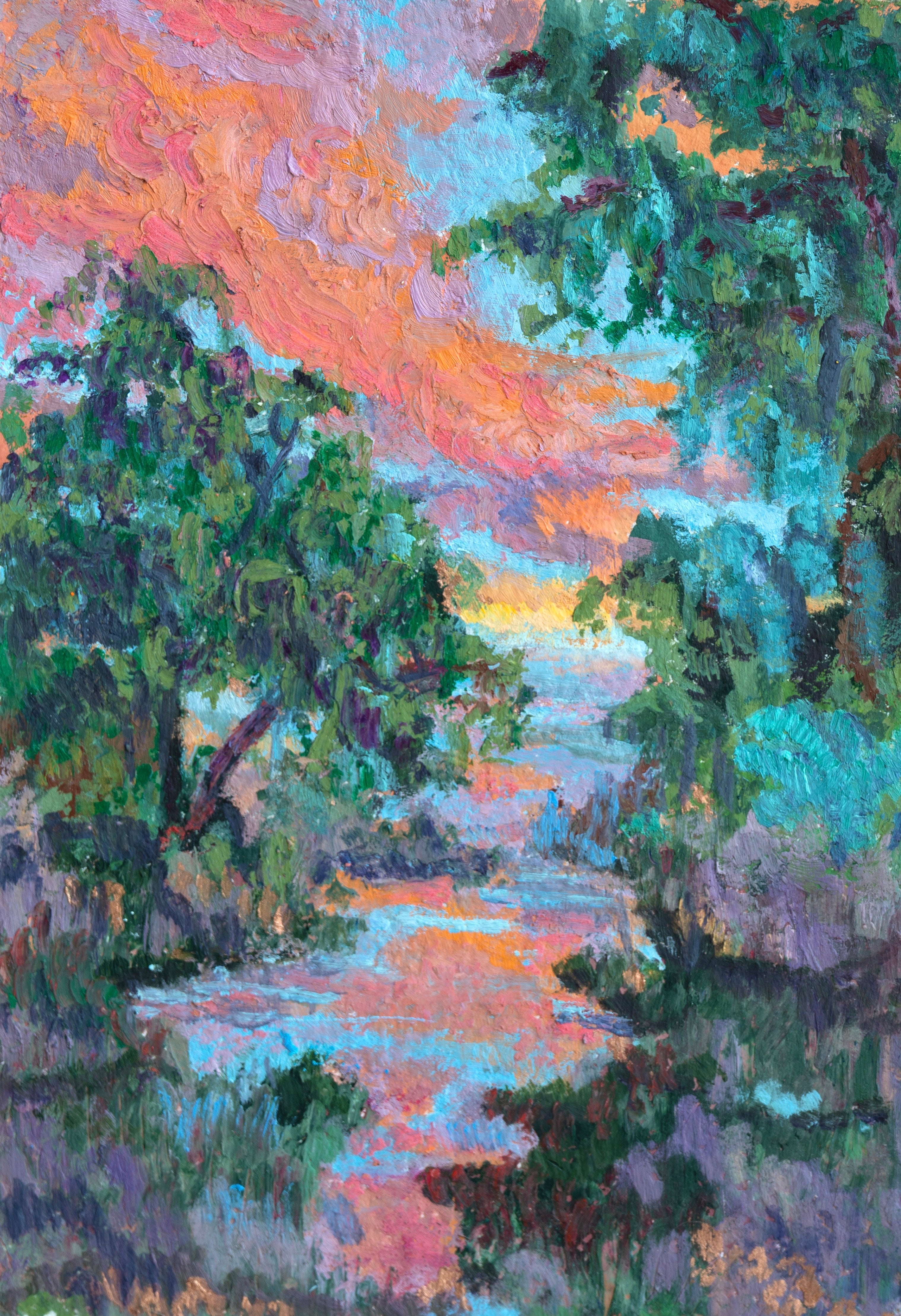 Marsh Sunset, 4.5x6.5 Inch Original